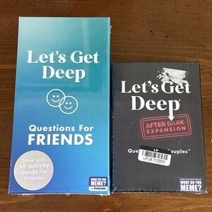 Let's Get Deep Questions for Friends, Couples Game w/Expansion Pack New in Box